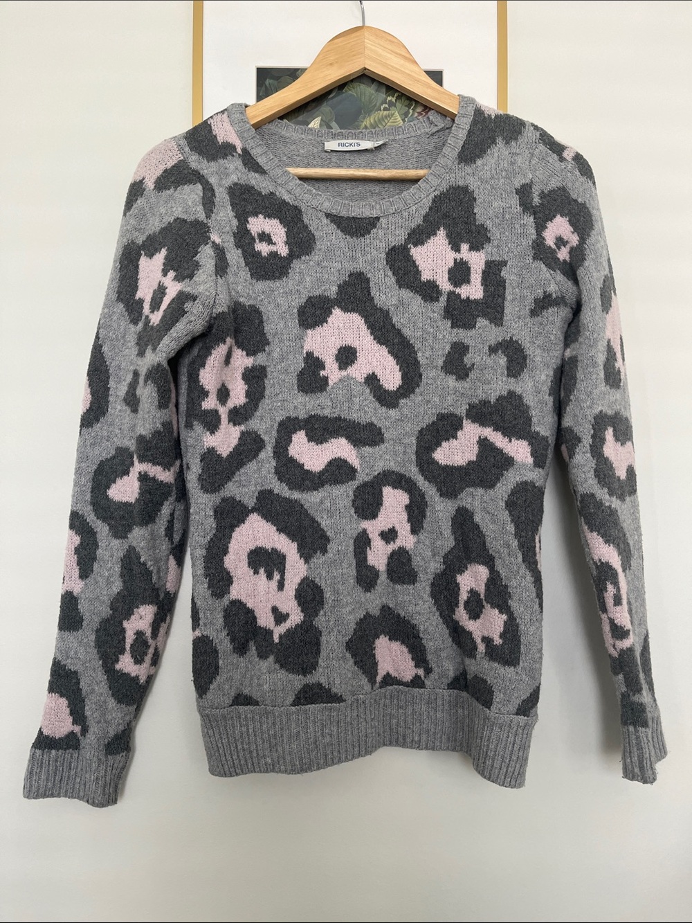 Ricki's Pink and Grey Leopard Crewneck Sweater
